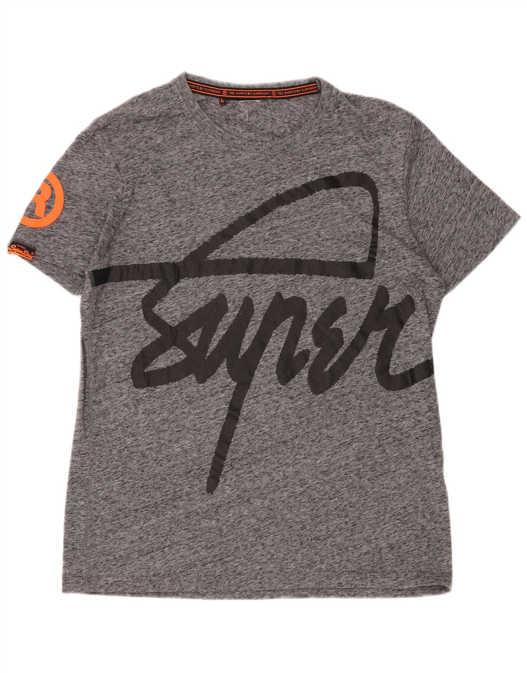 Camiseta gráfica masculina SUPERDRY Top 2XL cinza manchado