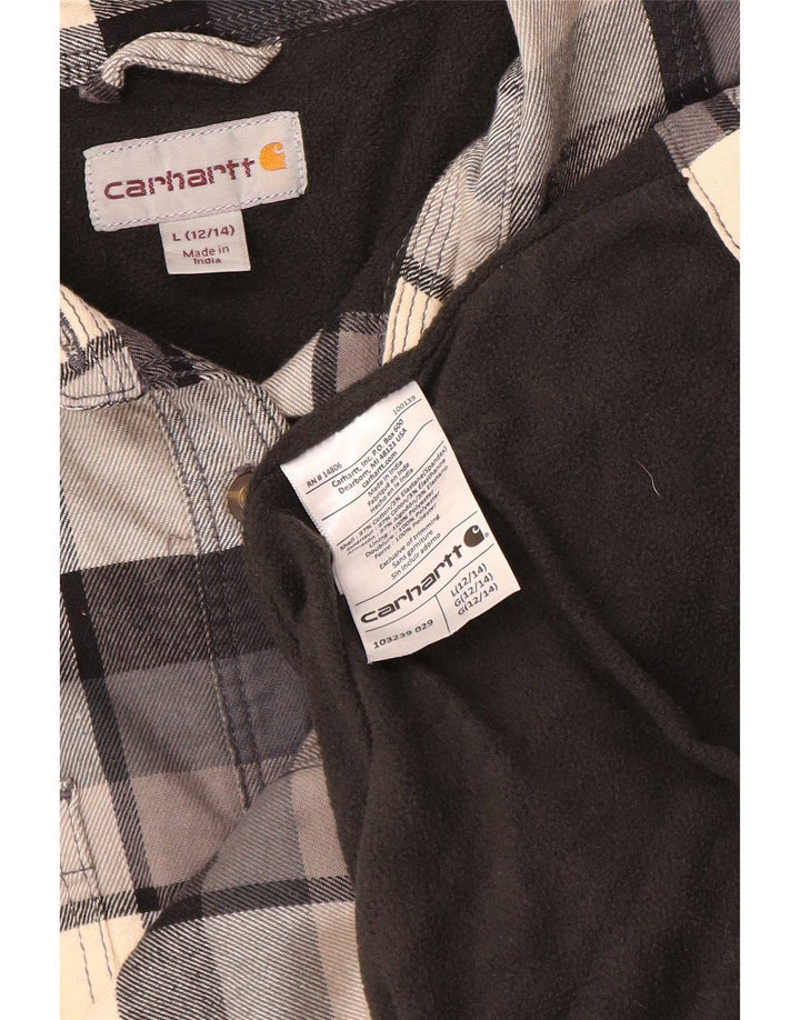 Camisa feminina de flanela Lenhador Carhartt EUA 12/14 grande xadrez multicolorida