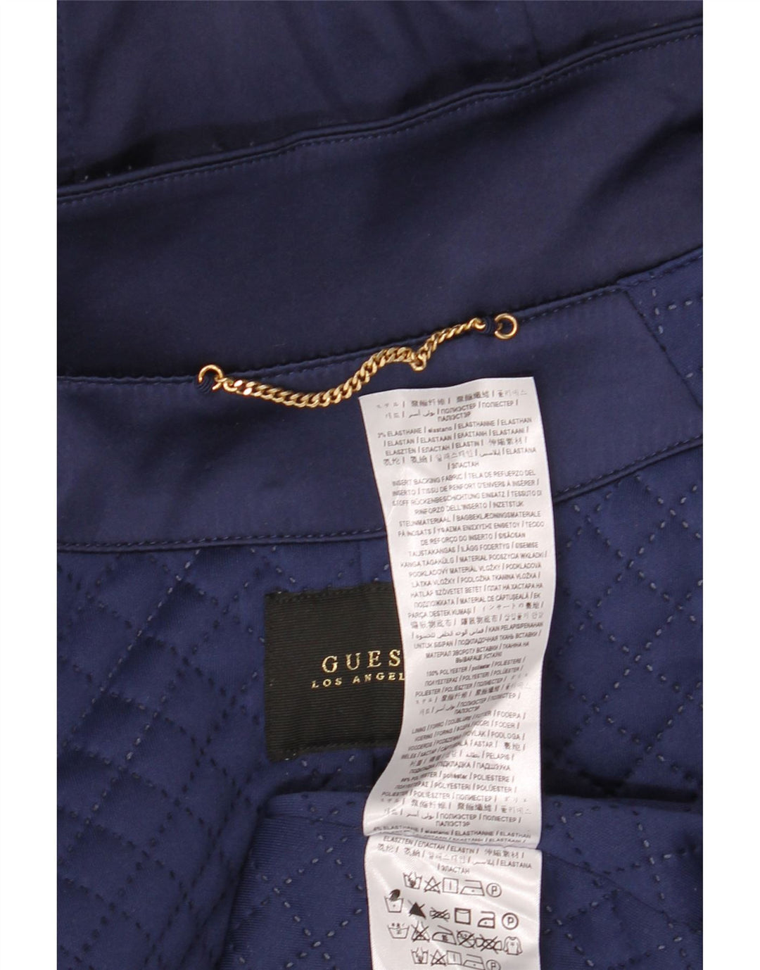 Jaqueta parka feminina com capuz grande GUESS Reino Unido 12 médio azul marinho