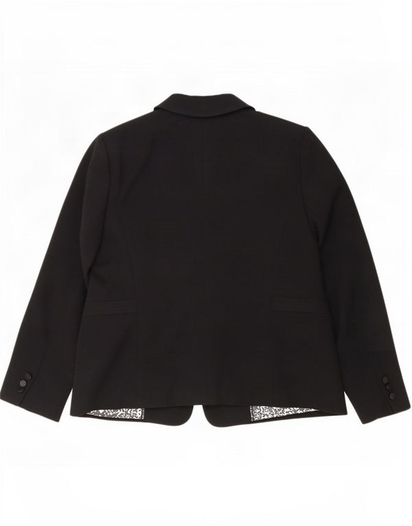 Jaqueta blazer feminina Marks & Spencer com 1 botão Reino Unido 20 2XL poliéster preto