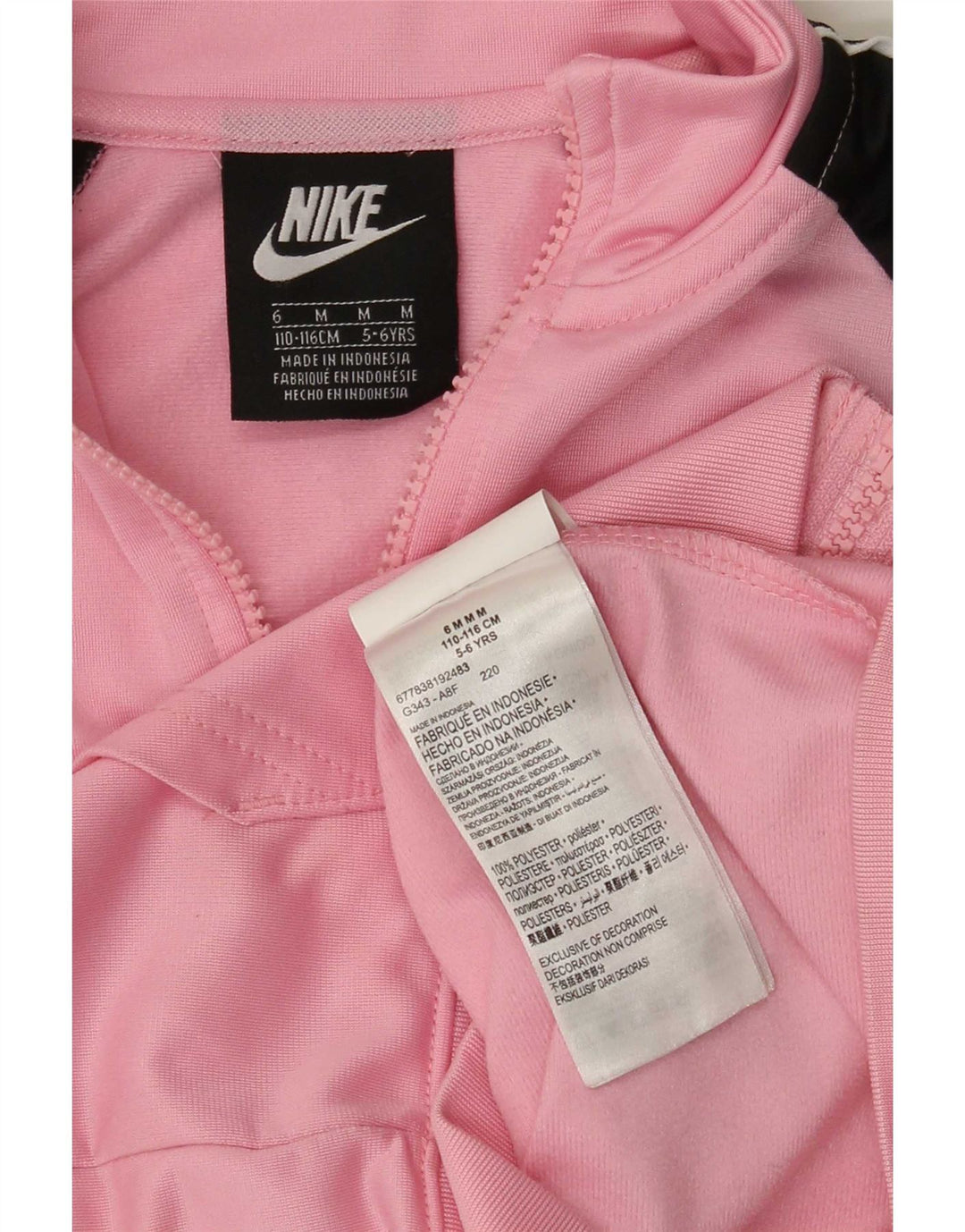 Jaqueta Nike Girls Tracksuit Top 5-6 Anos Médio Rosa Colorblock Poliéster