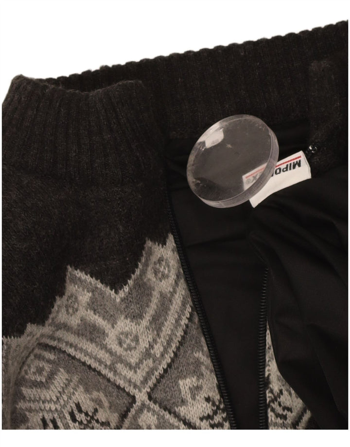 Suéter feminino VINTAGE com zíper e gola IT 48 XL cinza Fair Isle