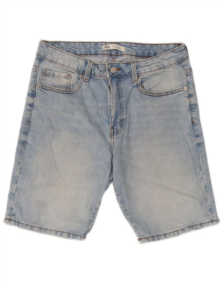 Zara Mens Denim Shorts EU 42 Grande W32 Azul Algodão