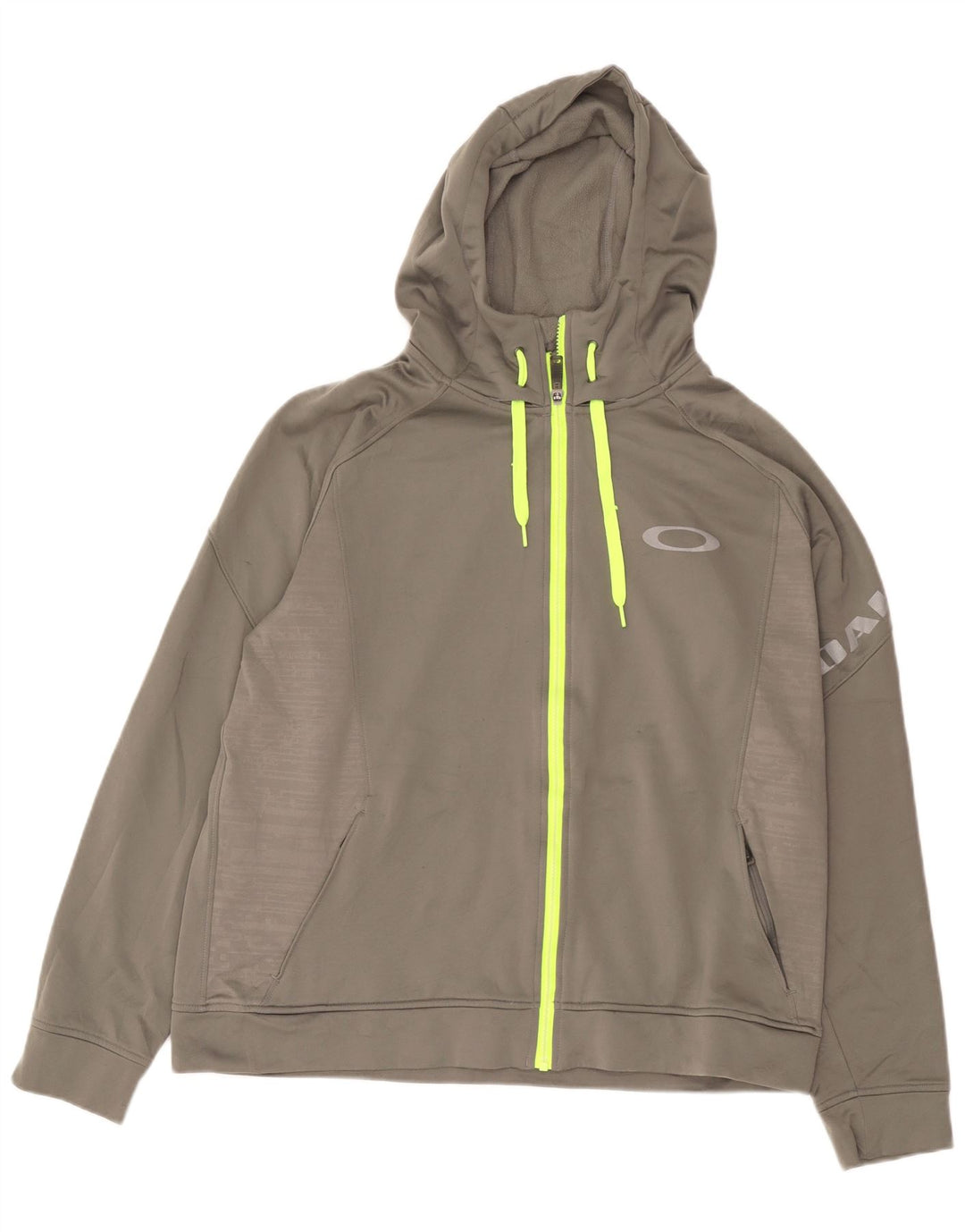 Suéter Oakley masculino com capuz e zíper gráfico XL cinza
