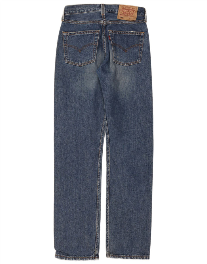 Calça Jeans Levis Masculina 501 Distressed Straight W27 L32 Azul Algodão