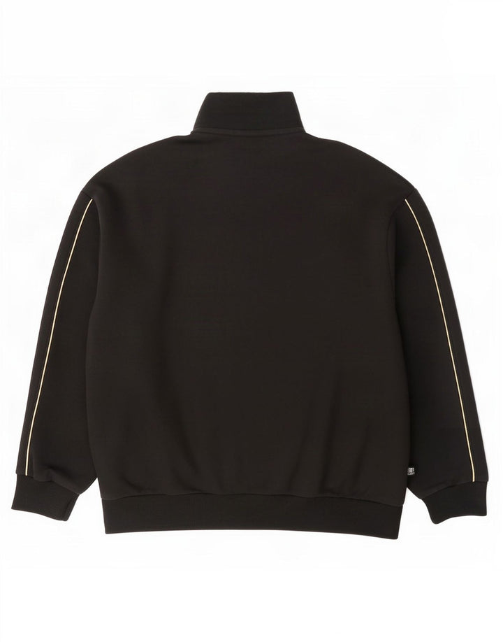 Puma Mens Zip Neck Moletom Jumper Pequeno Algodão Preto