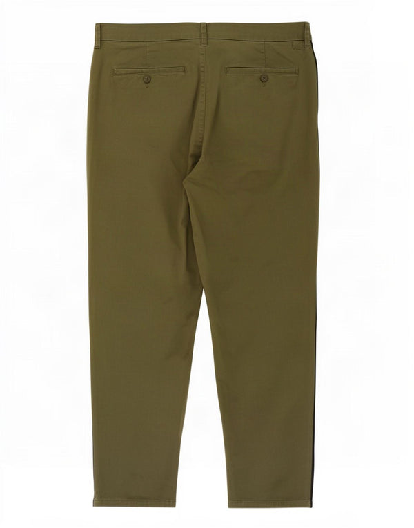 Calça chino reta feminina Marks & Spencer UK 18 XL W36 L26 cáqui