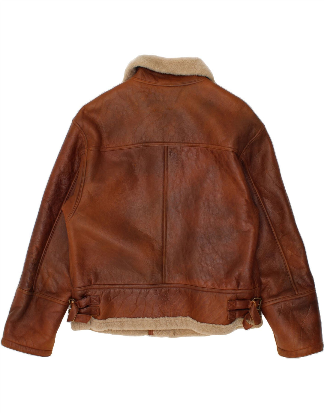 Jaqueta masculina VINTAGE Shearling IT 52 XL marrom shearling