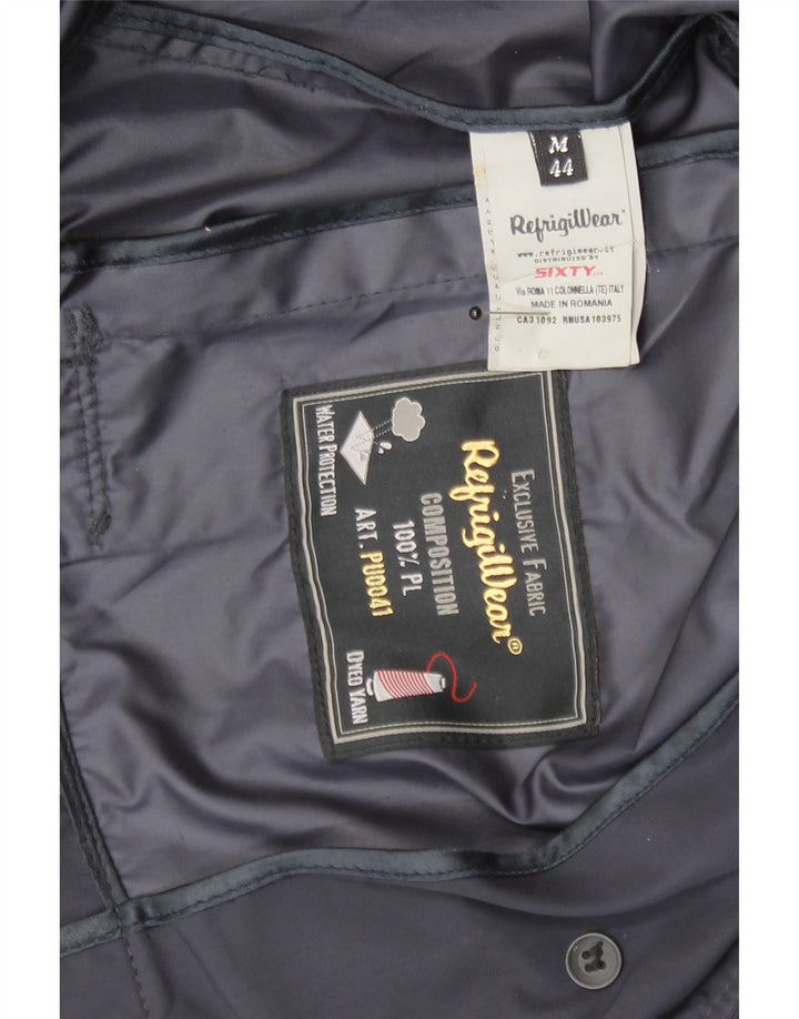 Casaco impermeável curto feminino Refrigiwear UK 14 poliéster azul marinho médio