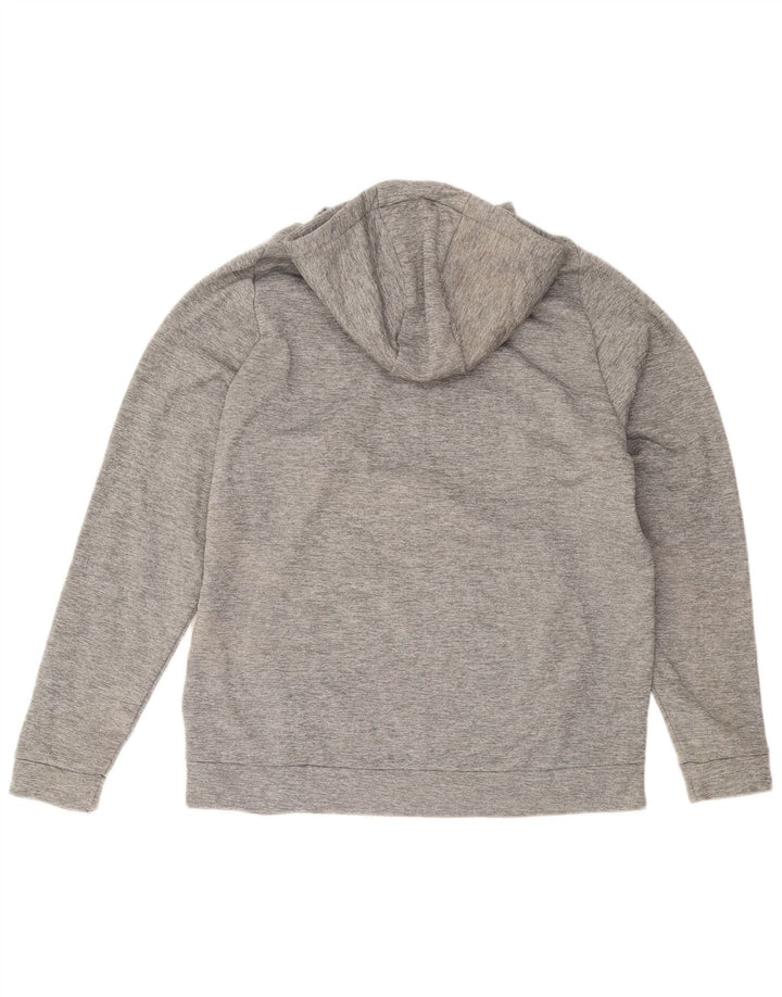 Suéter Nike masculino Dri Fit Zip com capuz grande cinza poliéster