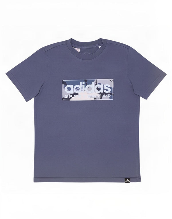 Camiseta Adidas Meninos Graphic Top 9-10 Anos Azul Marinho Algodão