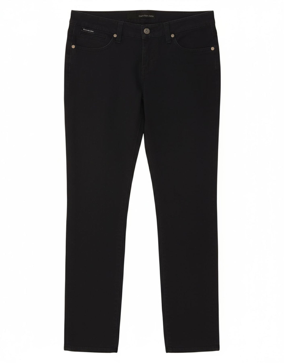 CALVIN KLEIN Calça feminina justa cortada W27 L25 algodão azul marinho