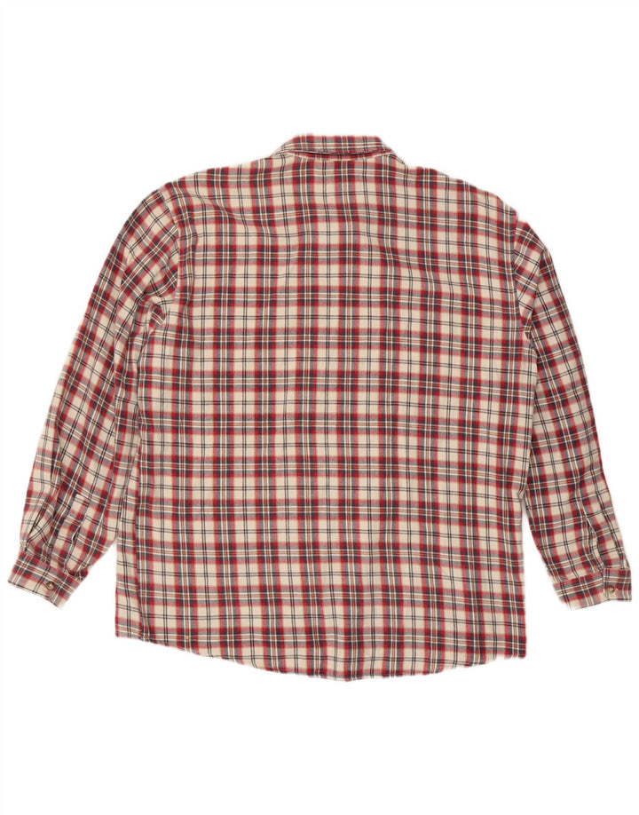Camisa masculina de flanela do projeto europeu XL vermelho algodão xadrez
