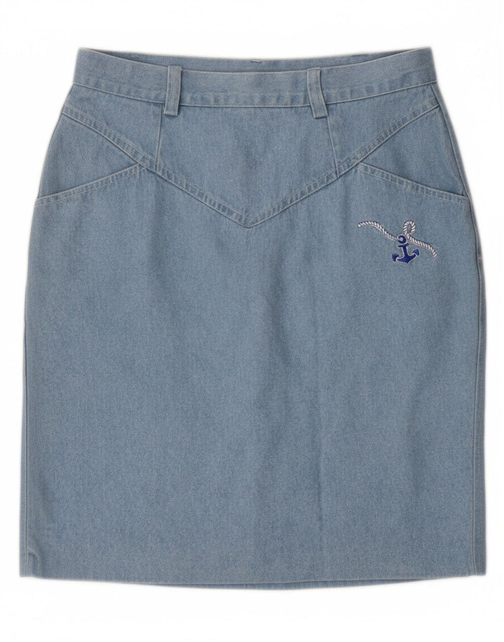 Saia jeans feminina VINTAGE W30 azul médio