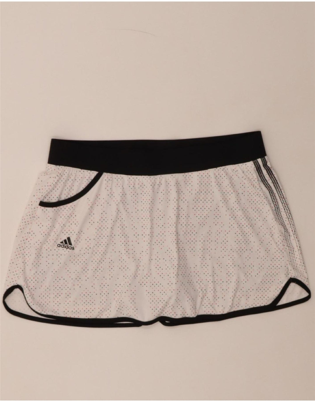 ADIDAS Womens Skort UK 14 Large  White Spotted Vintage Adidas and Second-Hand Adidas from Messina Hembry 
