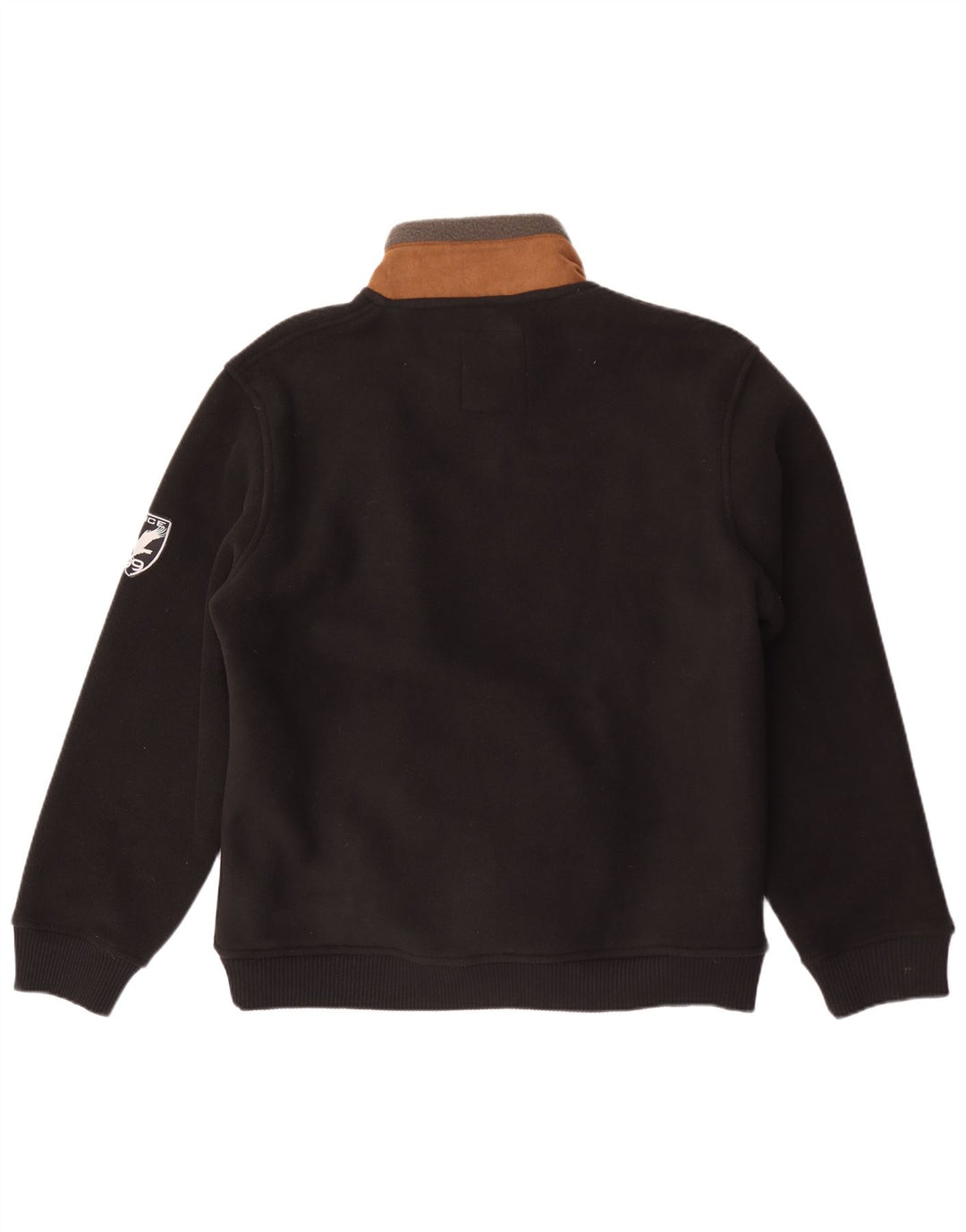 Atlas For Men Mens Fleece Jacket Grande Poliéster Preto Colorblock