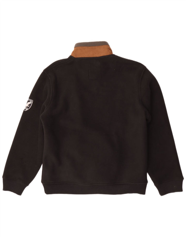 Atlas For Men Mens Fleece Jacket Grande Poliéster Preto Colorblock