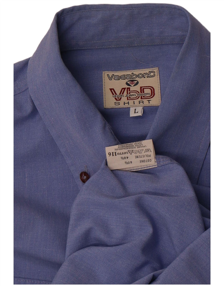 Camisa masculina Vagabond grande algodão azul