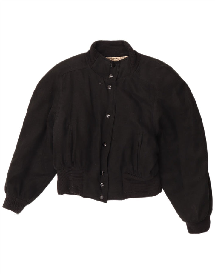 Jaqueta bomber feminina vintage IT 44 poliéster preto médio