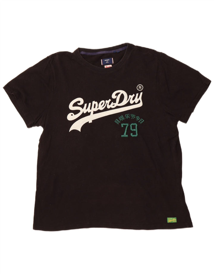 Camiseta gráfica masculina SUPERDRY Top 2XL algodão preto