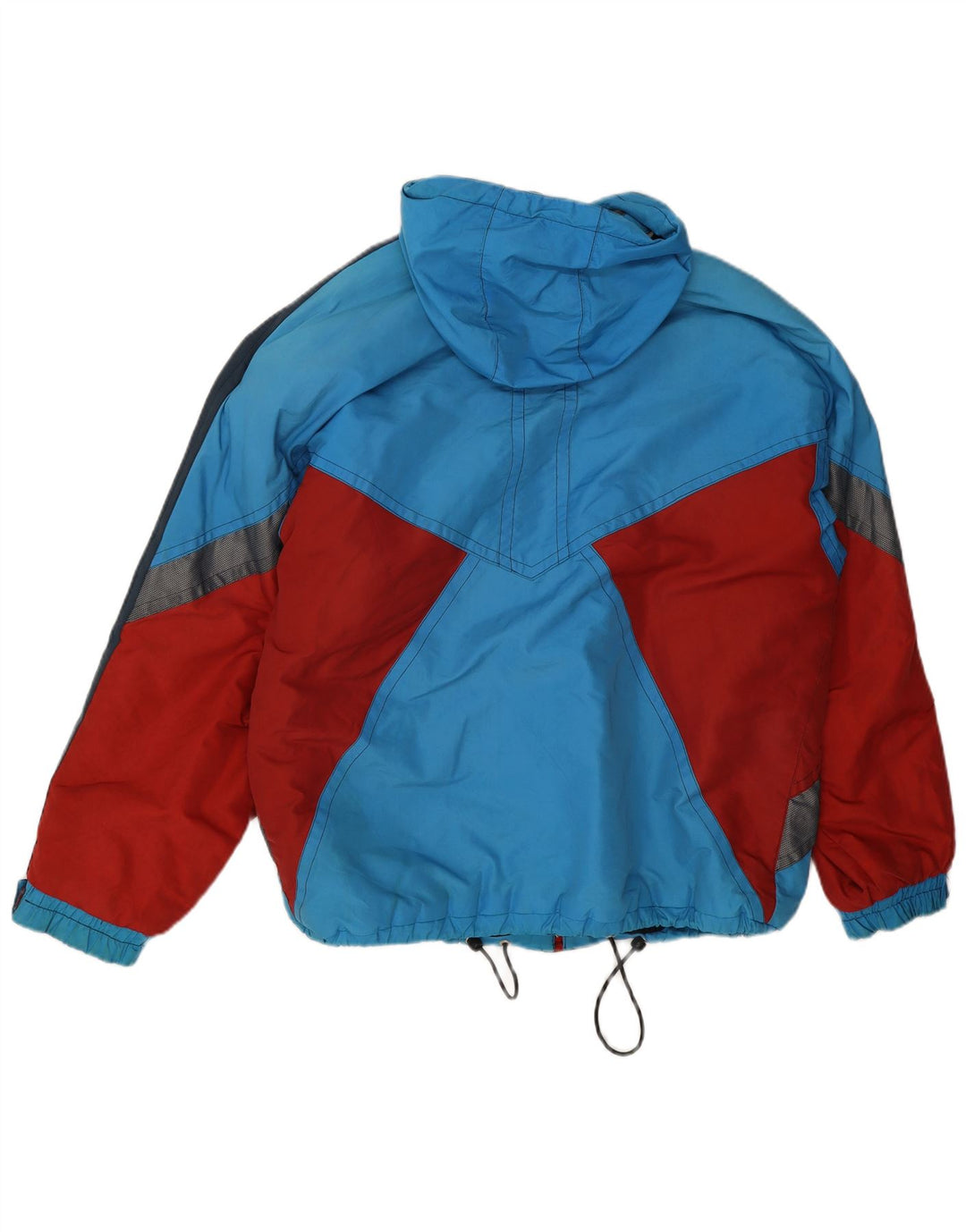 Jaqueta de esqui masculina vintage com capuz UK 38 poliamida colorblock azul médio