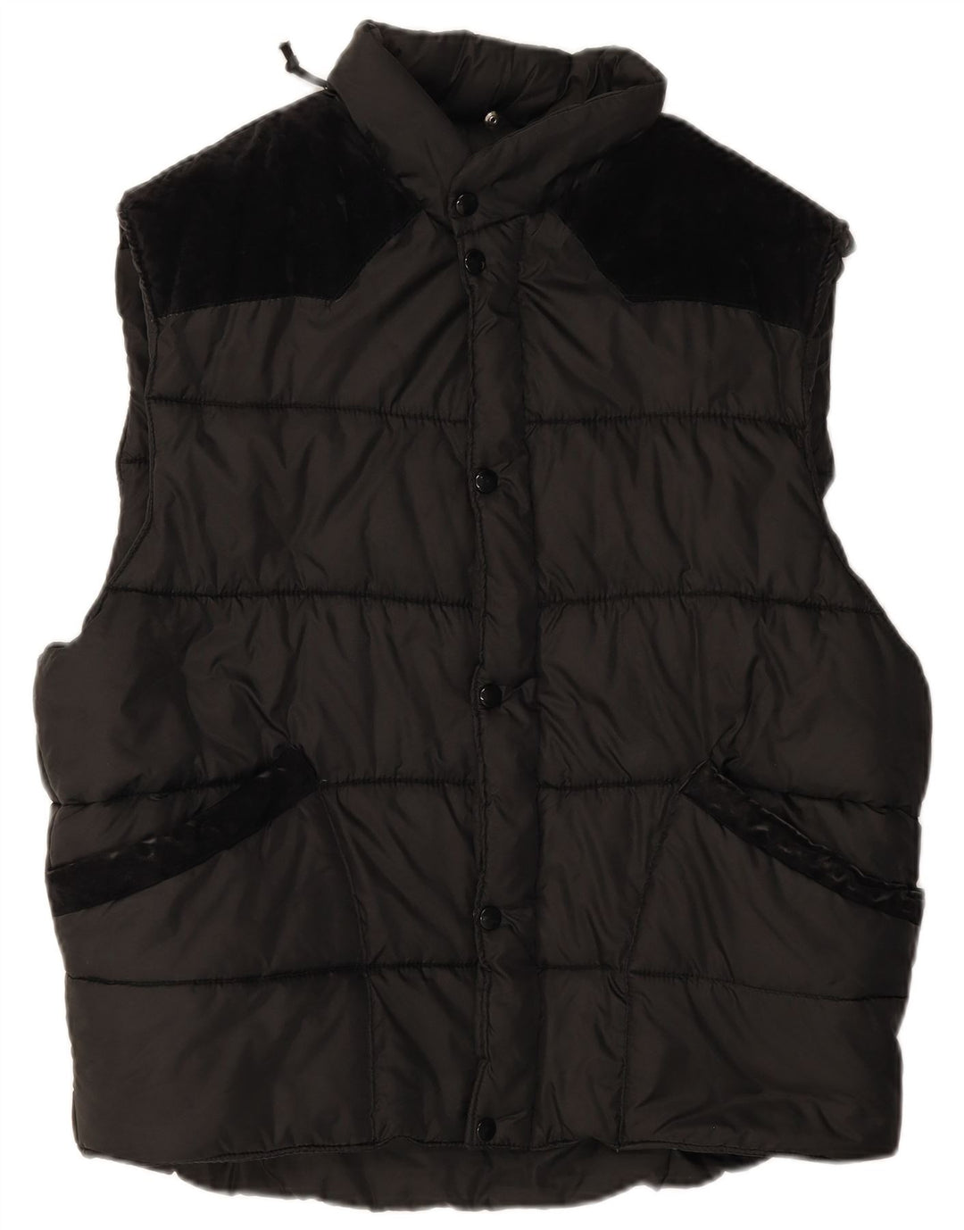 Casucci masculino gráfico acolchoado gilet UK 38 médio preto poliamida