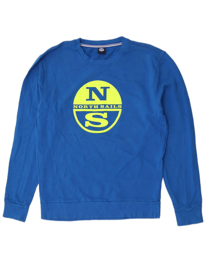 North Sails moletom gráfico masculino jumper grande algodão azul