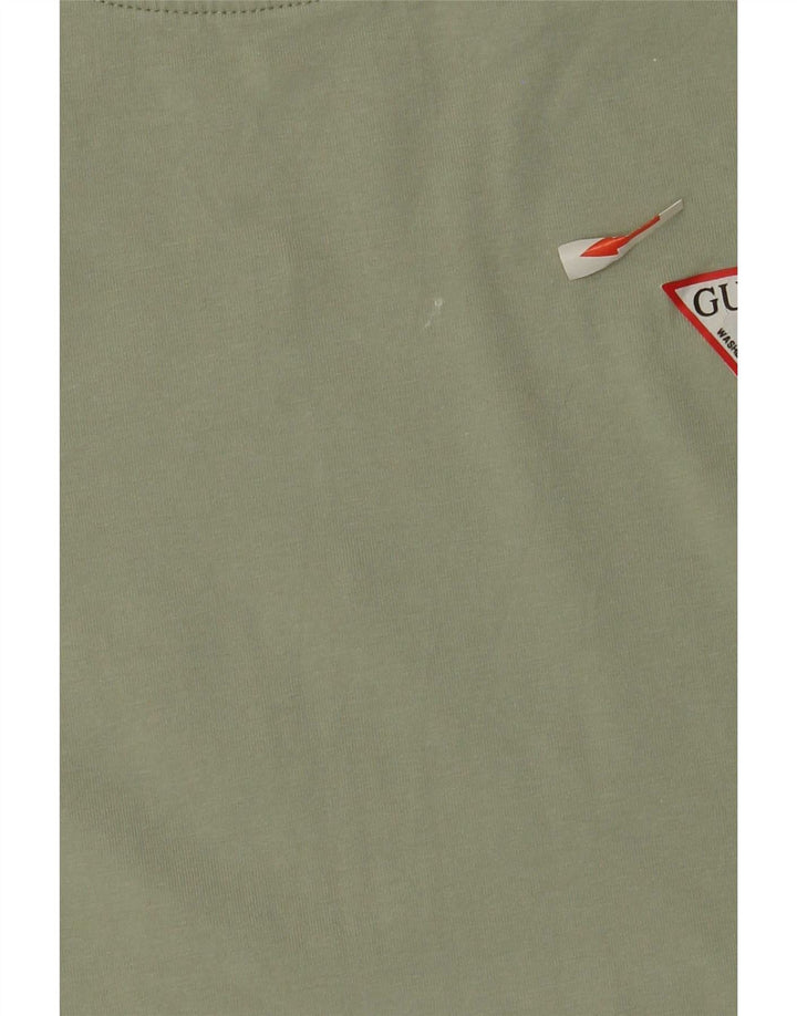 Camiseta feminina Guess UK 12 algodão verde médio