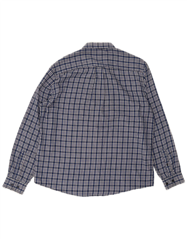 Camisa masculina de flanela James Pringle grande poliéster xadrez azul