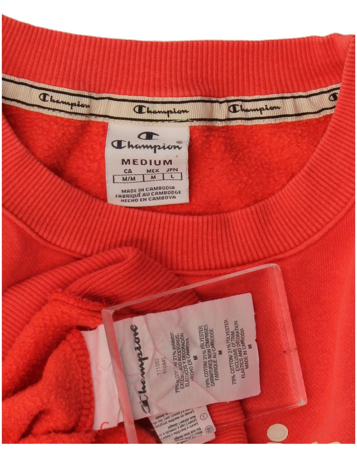 Champion feminino gráfico moletom jumper UK 12 médio algodão vermelho