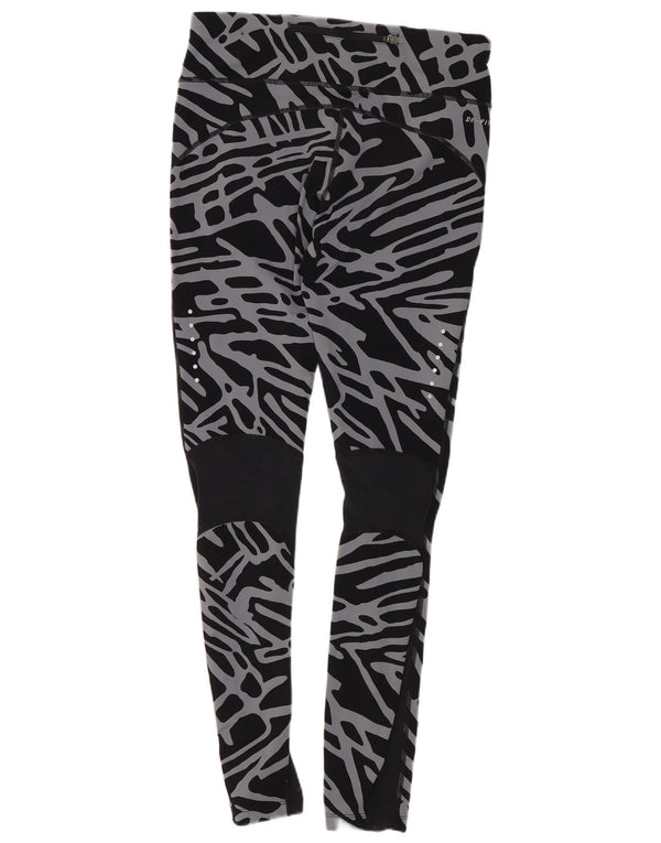 Leggings Nike Dri Fit Abstract Pattern UK 12 Médio Preto Nylon