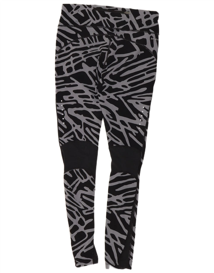 Leggings Nike Dri Fit Abstract Pattern UK 12 Médio Preto Nylon