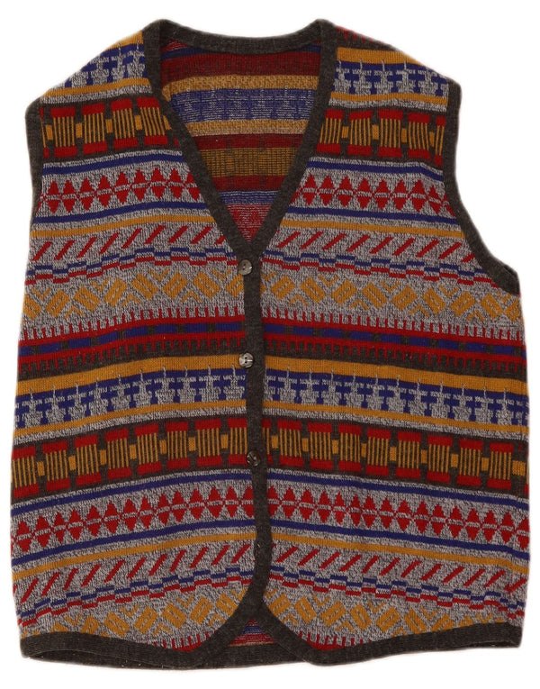 Colete feminino VINTAGE UK 16 grande multicolorido Fair Isle