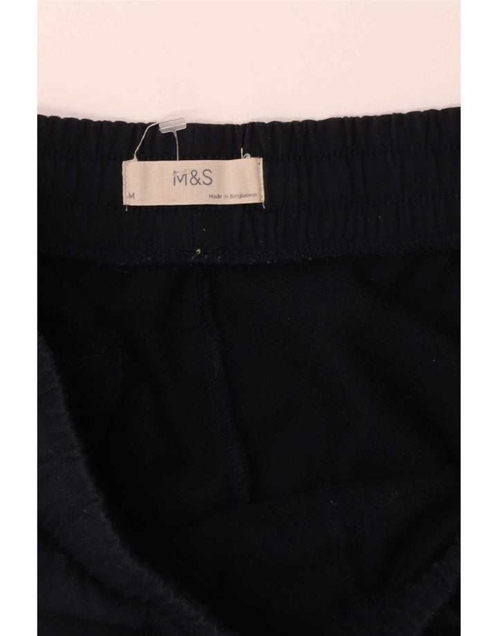 Calça de treino feminina Marks & Spencer Reino Unido 14 algodão azul marinho médio