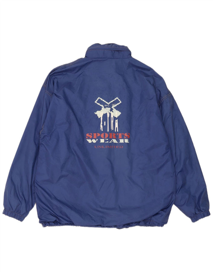 Jaqueta de chuva com capuz gráfico masculino Essential UK 40 grande poliamida azul