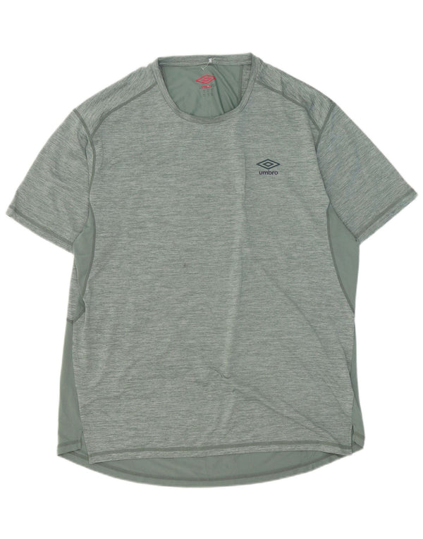 Umbro Mens T-Shirt Top 2XL Green Flecked Polyester