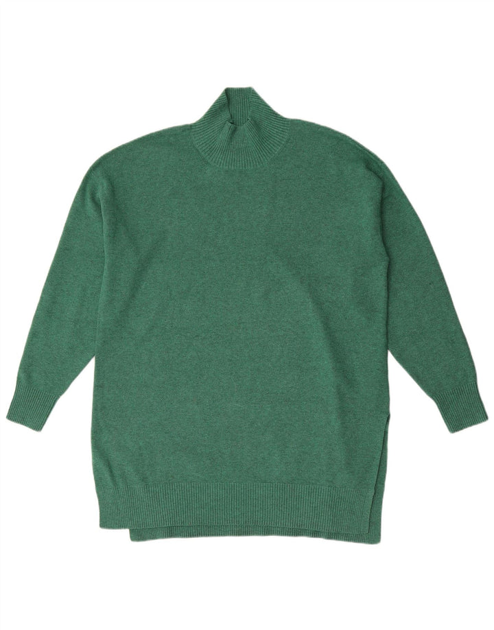 Suéter feminino Marks & Spencer com gola tartaruga Reino Unido 14 verde médio