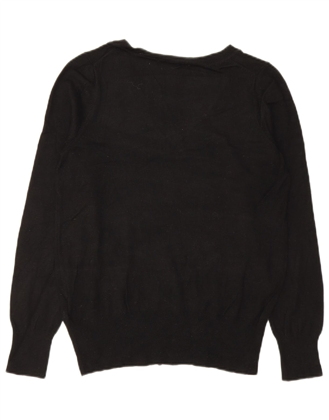 Suéter feminino Marks & Spencer com decote em V Reino Unido 10 pequeno viscose preta