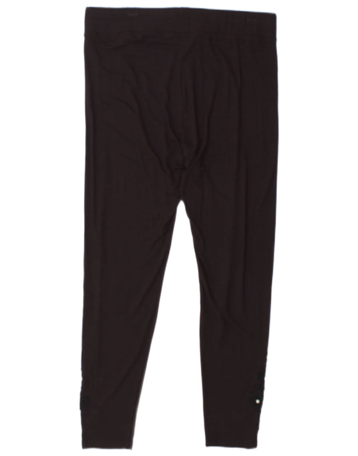 Leggings femininas MARKS & SPENCER Reino Unido 16 grandes viscose preta