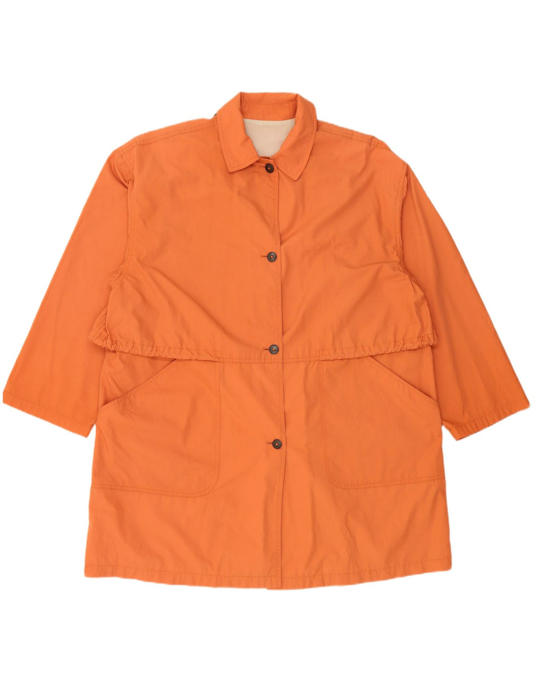 Capa de chuva feminina vintage UK 18 XL laranja poliéster