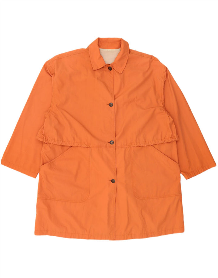 Capa de chuva feminina vintage UK 18 XL laranja poliéster