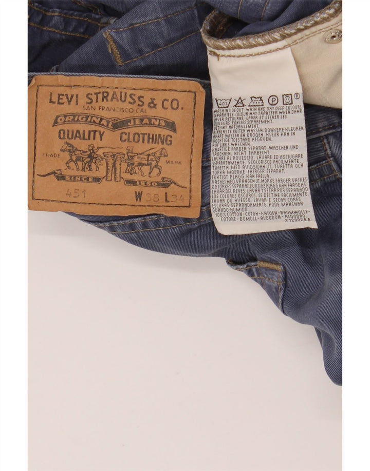 LEVI'S Masculino 451 Tapered Jeans W38 L30 Azul Algodão