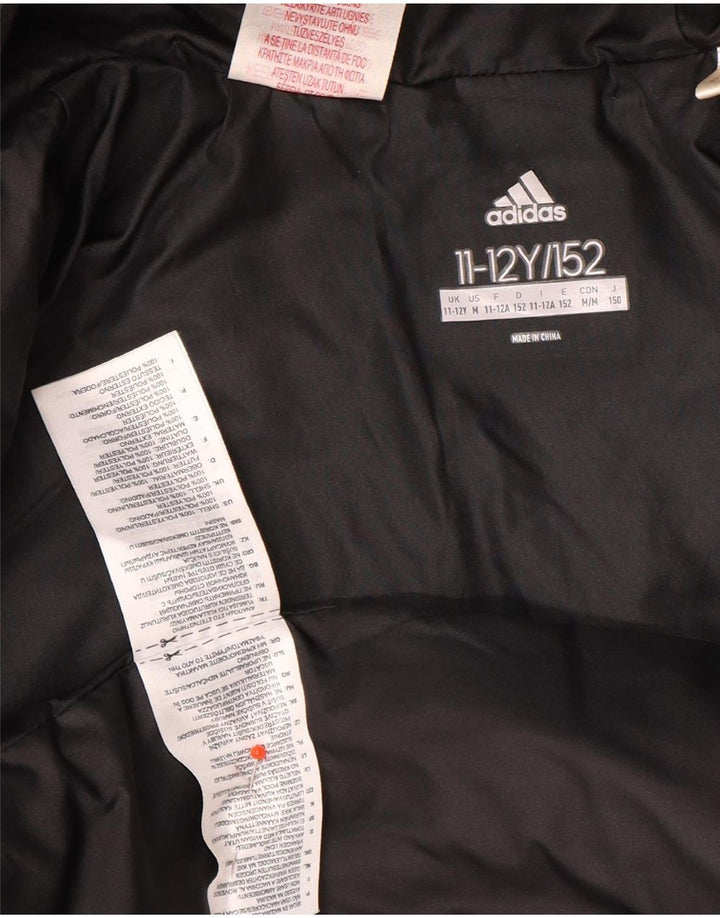 Casaco acolchoado com capuz Adidas Boys 11-12 anos preto poliéster