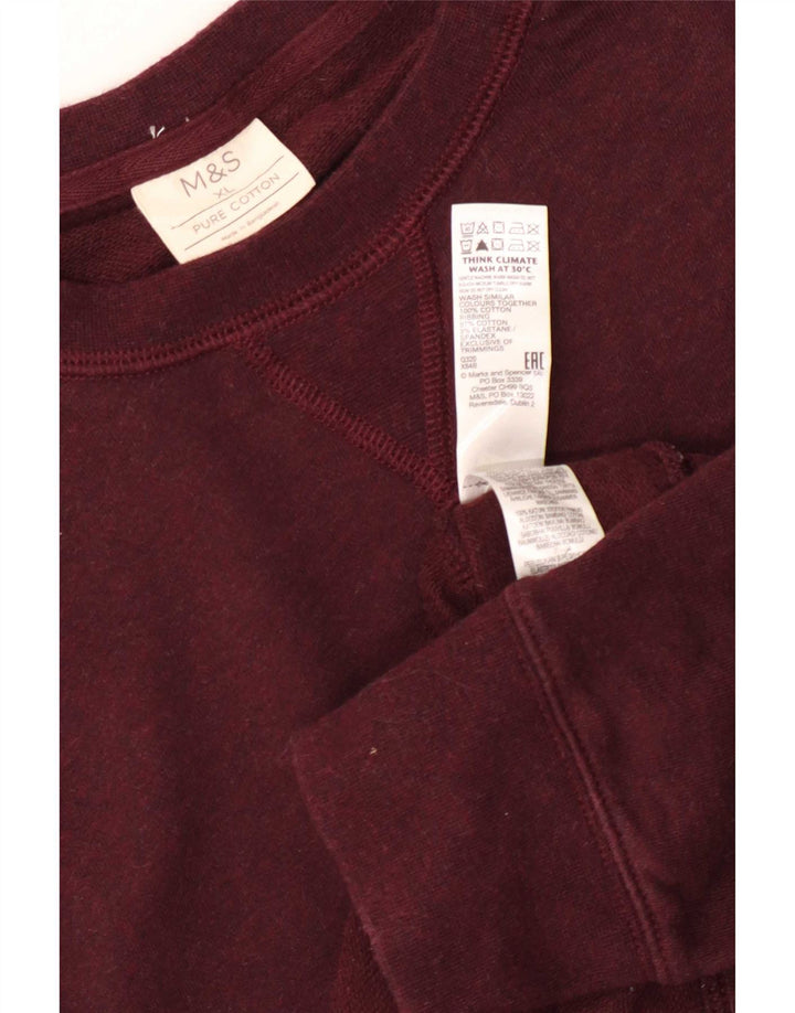 Suéter masculino Marks & Spencer de algodão Borgonha XL
