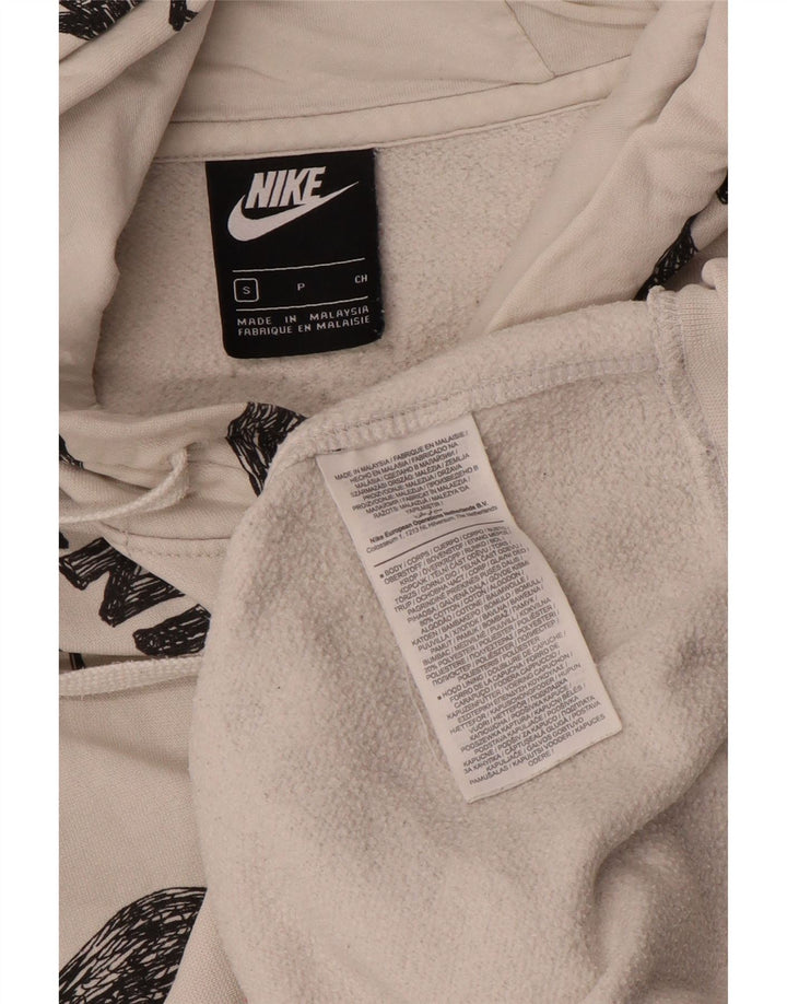 Jumper com capuz gráfico masculino Nike pequeno algodão branco