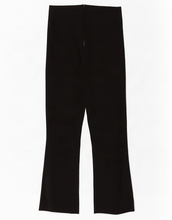 Calça feminina Zara Bootcut cortada pequena W26 L26 preta viscose