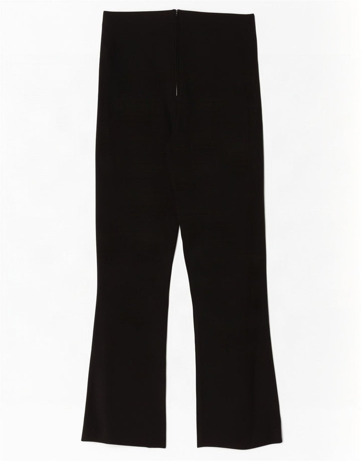 Calça feminina Zara Bootcut cortada pequena W26 L26 preta viscose