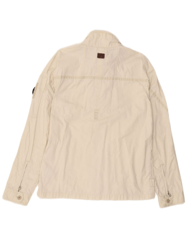 G-Star Mens Bomber Jacket UK 42 XL Off White Cotton