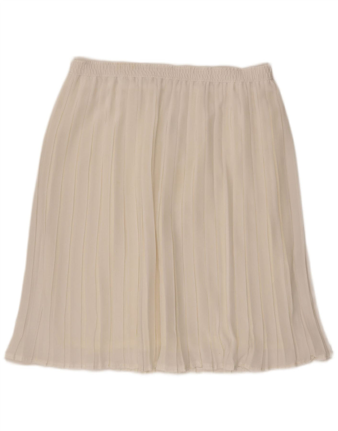 Saia plissada W36 XL das mulheres do vintage fora do poliéster branco