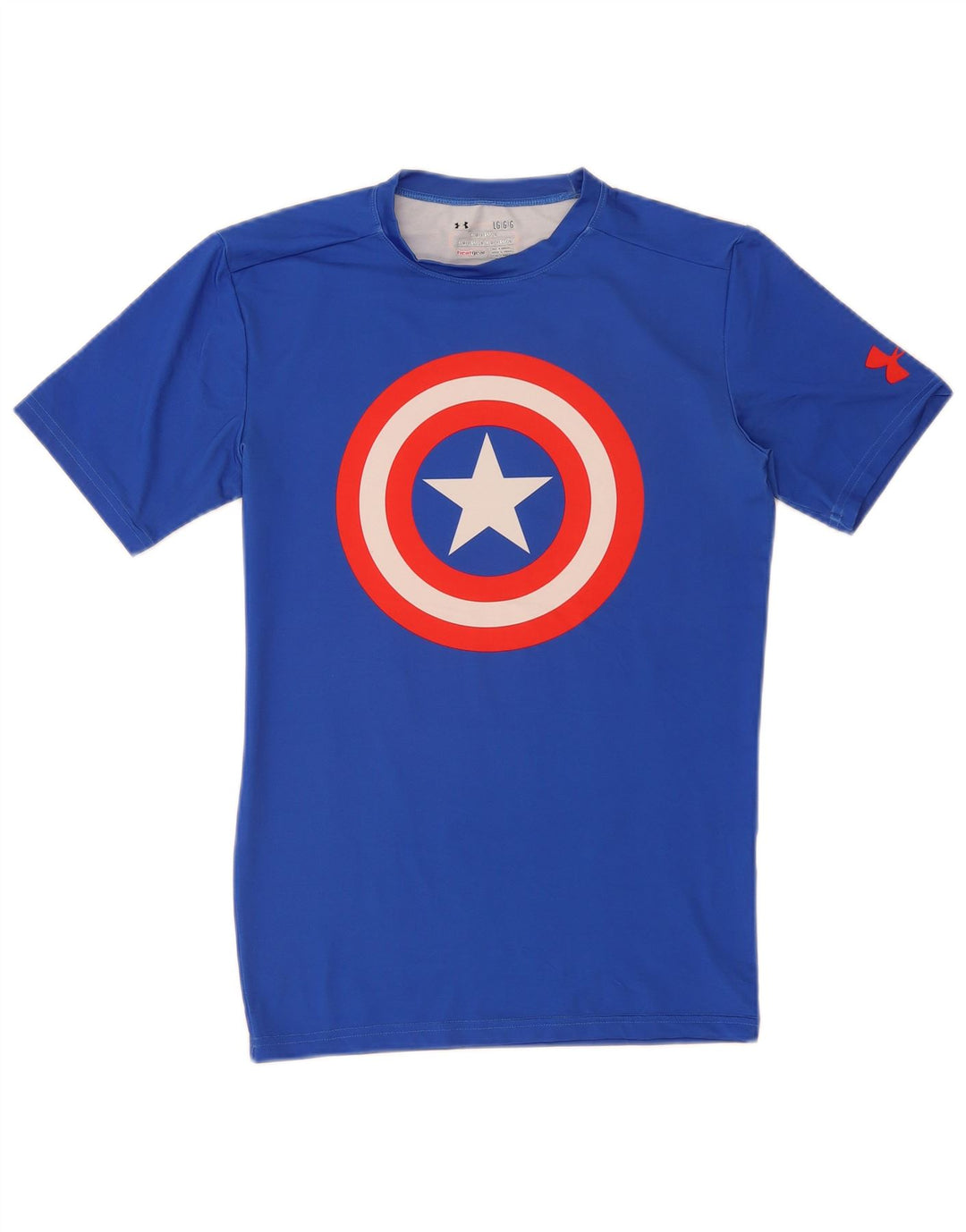 Camiseta gráfica Under Armour Boys Marvel Top 11-12 anos grande azul